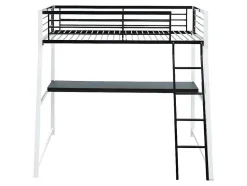 Hoogslaper Malicia - 90 X 190 Cm - Met Hoekbureau - Zwart En Wit + Matras