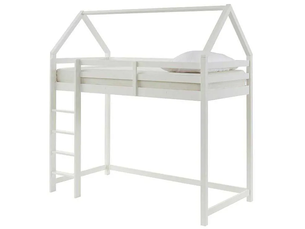 Hoogslaper 90 X 190 Cm - Massief Grenen - Wit - Tarzia