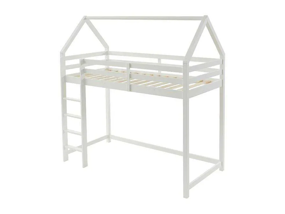 Hoogslaper 90 X 190 Cm - Massief Grenen - Wit - Tarzia