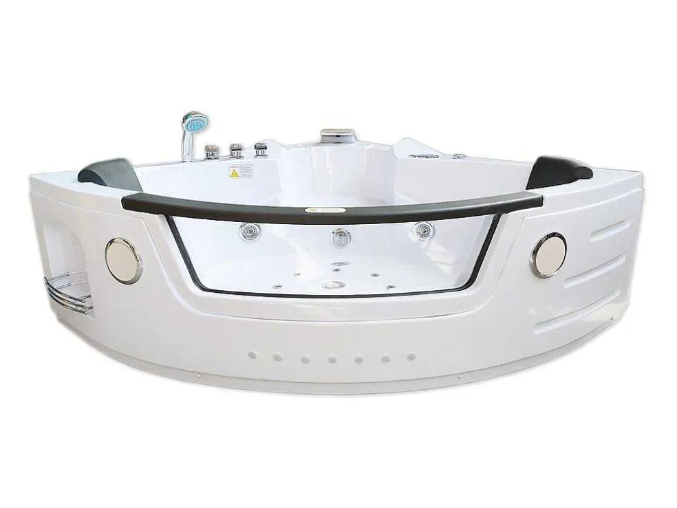 Hydromassage Chromotherapiebad 140 X 140 Cm Met Verwarming En Dubbele Pomp 20 Jets Camelia