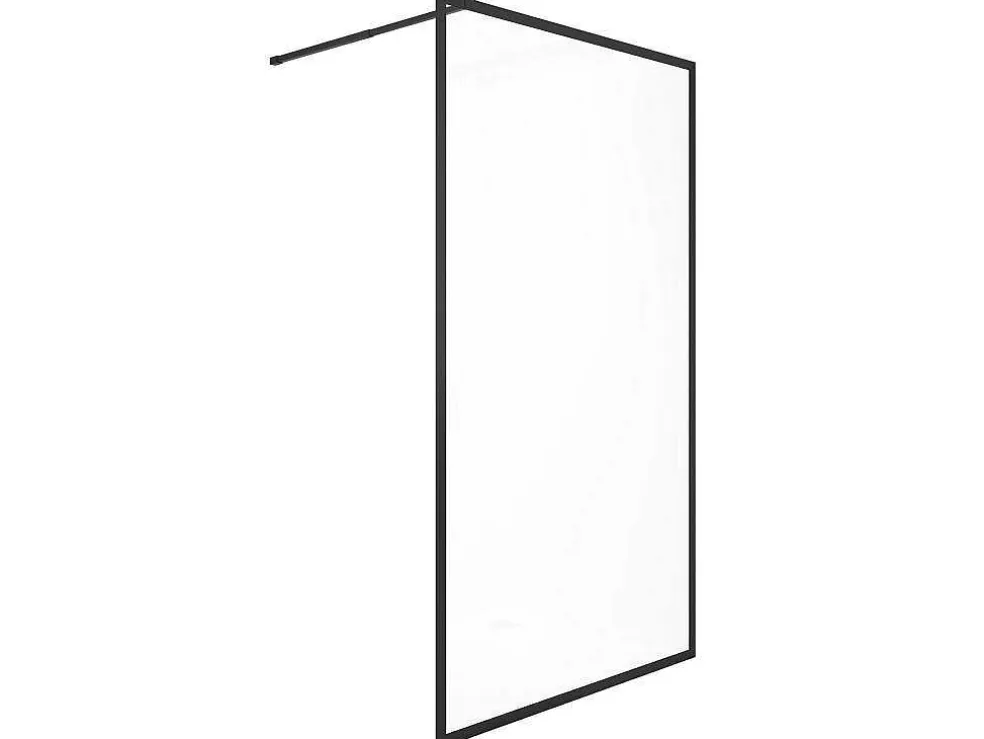 Inloopdouchescherm - 120 X 200 Cm - Mat Zwart - Gehard Glas - Amberi