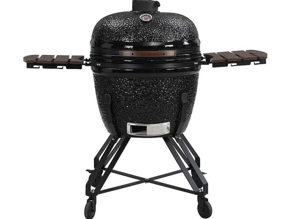 Kamado-Houtskoolbarbecue Van Keramiek En Bamboe 67 X 85 X 120 Cm - Ayumi