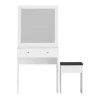 Kaptafel Met Spiegel En Kruk - 1 Lade - Wit - Abonia