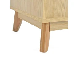 Kaptafel Met Spiegel - 4 Open Vakken En 4 Grote Lades - Naturel (Kruk Niet Inbegrepen)