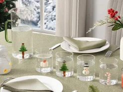 Karaf + Set Van 4 Glazen Met Kerstmotieven - Scopa