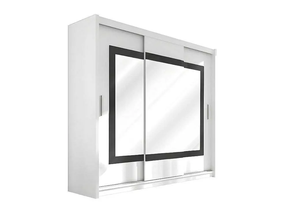 Kast Met 3 Schuifdeuren - Met Spiegel - L. 250 Cm - Kleur: Wit - Autlan
