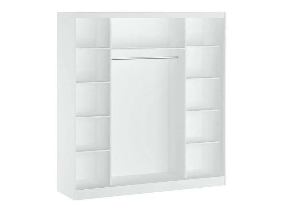 Kast Met 2 Schuifdeuren - Met Spiegel - L200 Cm - Wit - Ochira