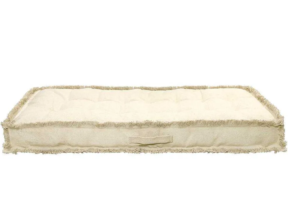 Katoenen Paletkussen Met Franjes - L. 120 X B. 60 Cm - Beige - Honduras