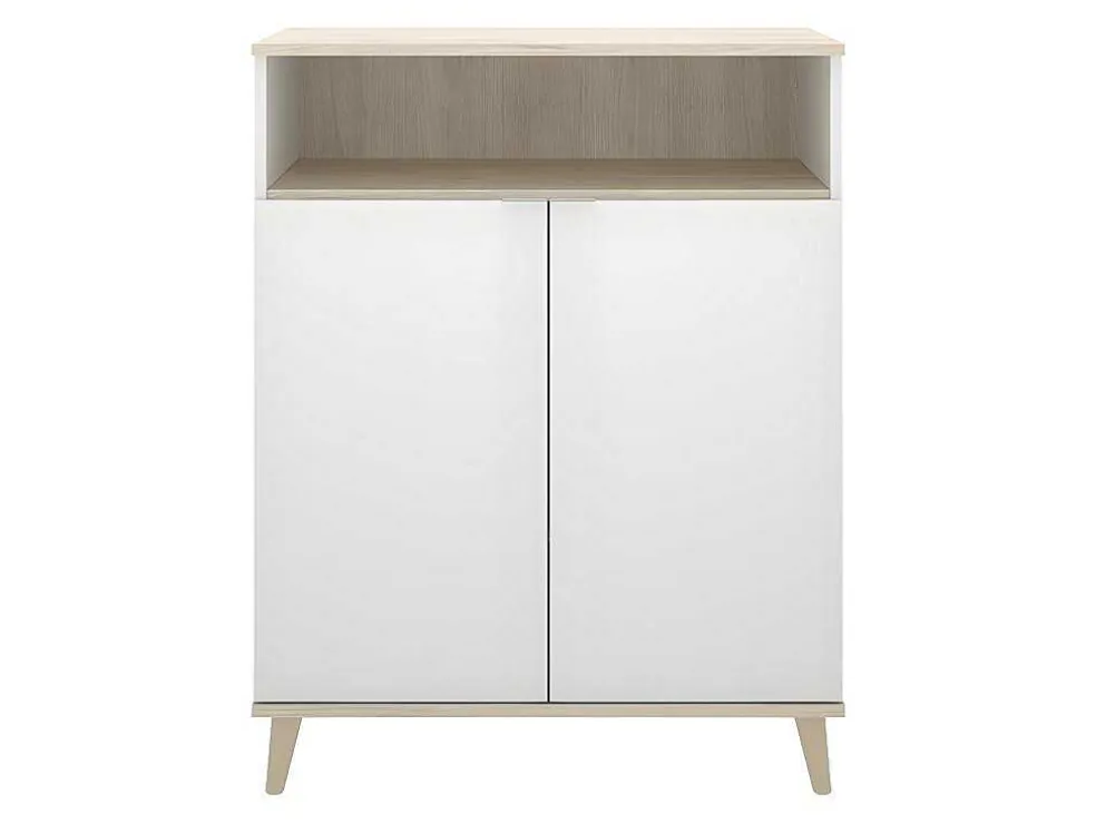 Keukenbuffet Wajdi - 2 Deuren En 1 Nis - Wit En Eiken