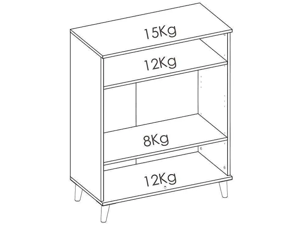 Keukenbuffet Wajdi - 2 Deuren En 1 Nis - Wit En Eiken