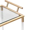 Keukentrolley Met Twee Bladen In Gehard Glas En Metaal - Transparant En Goudkleurig - Orula