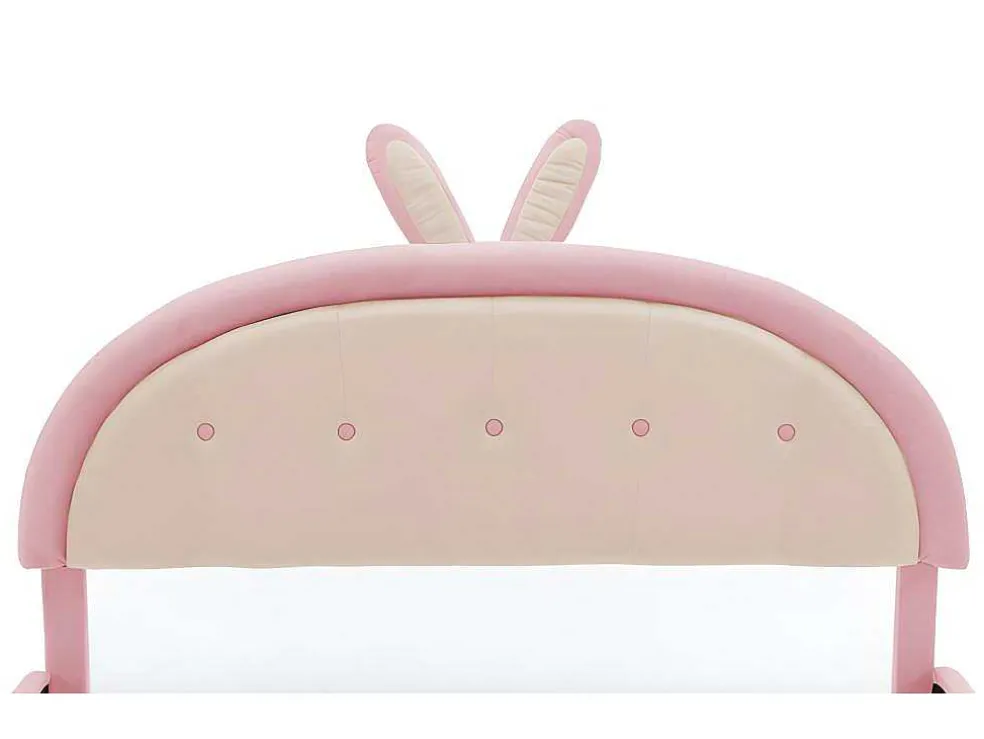 Kinderbed Bekleed Met Fluweel 140X200Cm - Met Lattenbodem - Roze