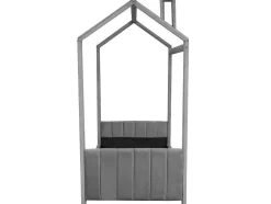 Kinderhutbed 90X200Cm In Fluweel - Lattenbodem - Grijs