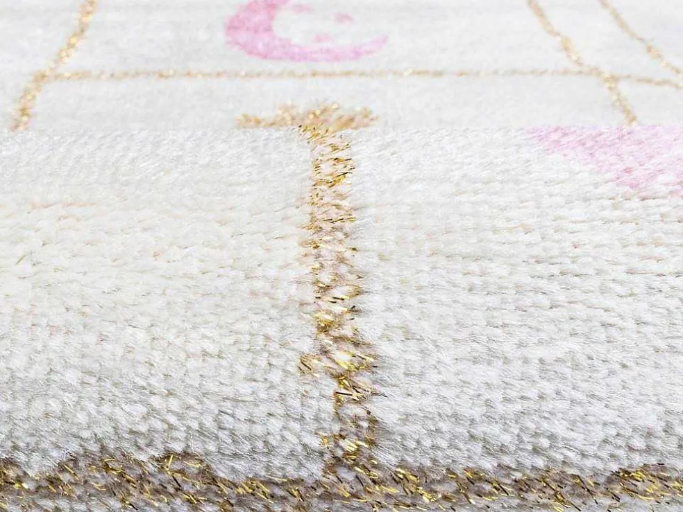 Kindertapijt Hinkelbaan Funny - Polypropyleen - 100 X 150 Cm - Beige En Roze