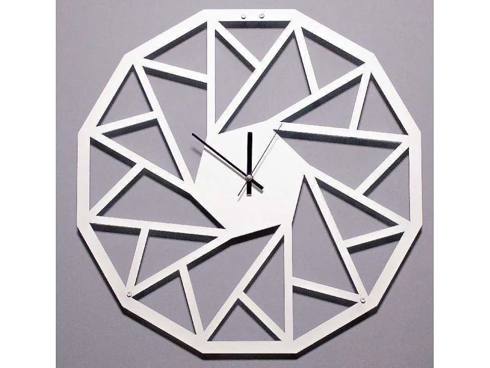 Klok Geometrisch 1, Wit, Zwart, 50X1,5X50 Cm, Epikasa