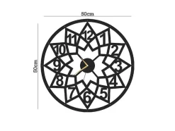 Klok Geometrisch 4, Zwart, 50X1,5X50 Cm, Epikasa