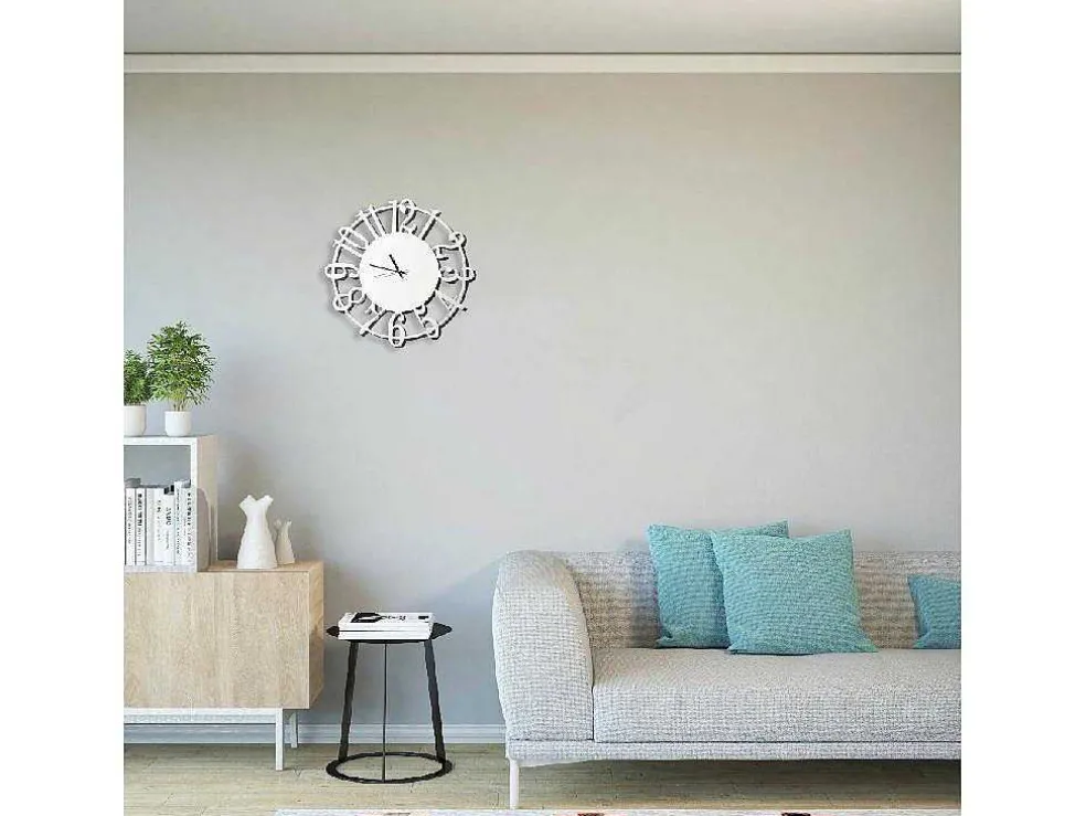 Klok Numbers, Wit, Zwart, 50X1,5X50 Cm, Epikasa
