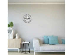 Klok Vintage 7, Wit, Zwart, 50X1,5X50 Cm, Epikasa