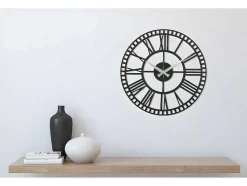 Klok Vintage 11, Zwart, Zilver, 50X1,5X50 Cm, Epikasa