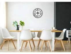 Klok Vintage 9, Zwart, Zilver, 50X1,5X50 Cm, Epikasa