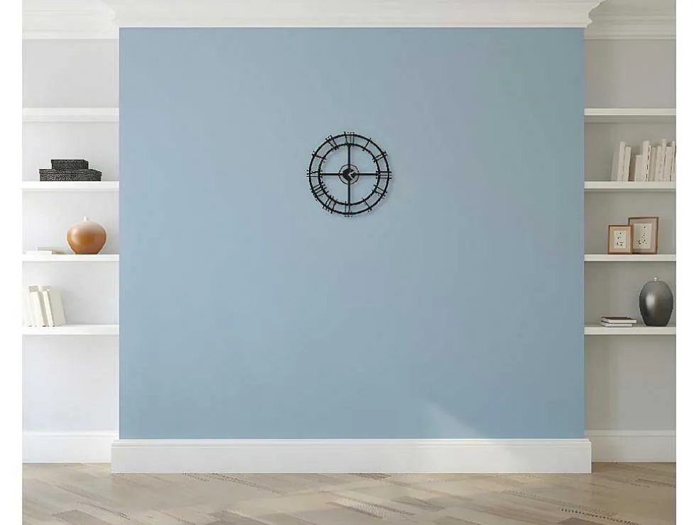 Klok Vintage 1, Zwart, Zilver, 50X0,16X50 Cm, Epikasa