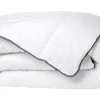 Knuffel Dekbed Silk Touch 220 X 240 Cm - 250 G/M - Wit Met Grijze Bies - Biesya