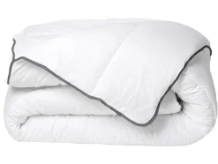 Knuffel Dekbed Silk Touch 220 X 240 Cm - 250 G/M - Wit Met Grijze Bies - Biesya