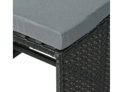 Krukje Van Poly-Rattan Mcw-K35, Zwart, Kussen Lichtgrijs