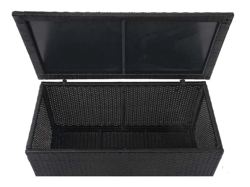Kussenbox Van Polyrattan Mcw-D88 Iii, Basic Zwart, 63X135X52Cm 320L