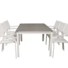 Levels Tuinmeubelset Tafel 100X160/240Cm En 6 Stoel Santorini Wit, Grijs.