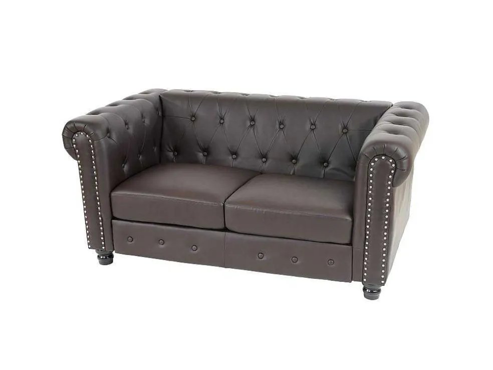 Luxe 2-Zitsbank Edinburgh, Ronde Poten, Bruin
