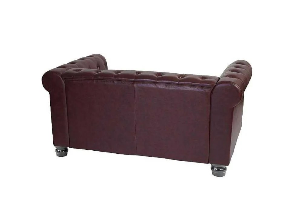 Luxe 2-Zitsbank Edinburgh, Ronde Poten, Roodbruin