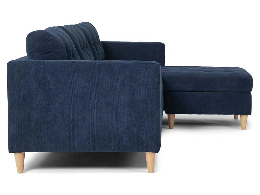 Marino Bank, Chaise Longue Naar Rechts Of Links Gedraaid In Fluweel Blauw.