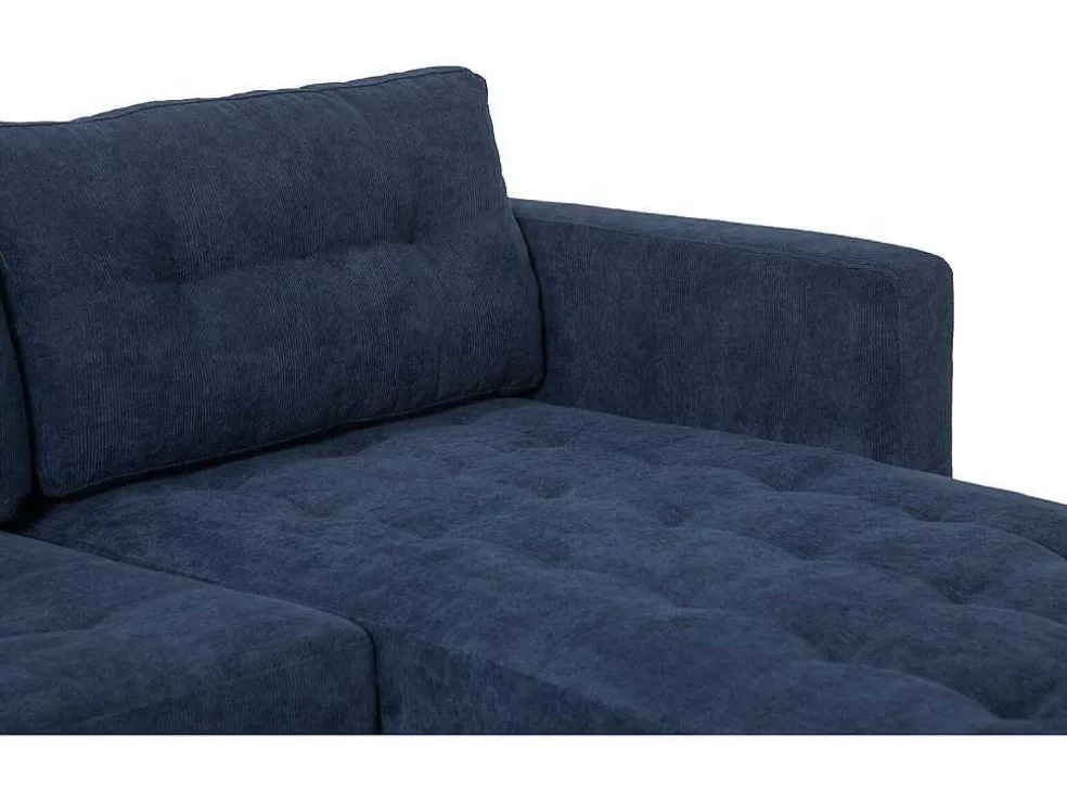 Marino Bank, Chaise Longue Naar Rechts Of Links Gedraaid In Fluweel Blauw.