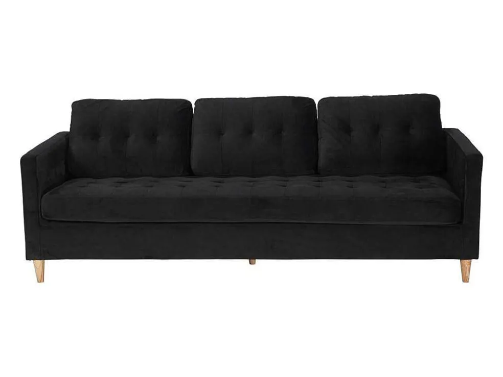 Marino Bank 3 Persoons Velours Zwart.