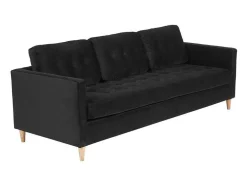 Marino Bank 3 Persoons Velours Zwart.
