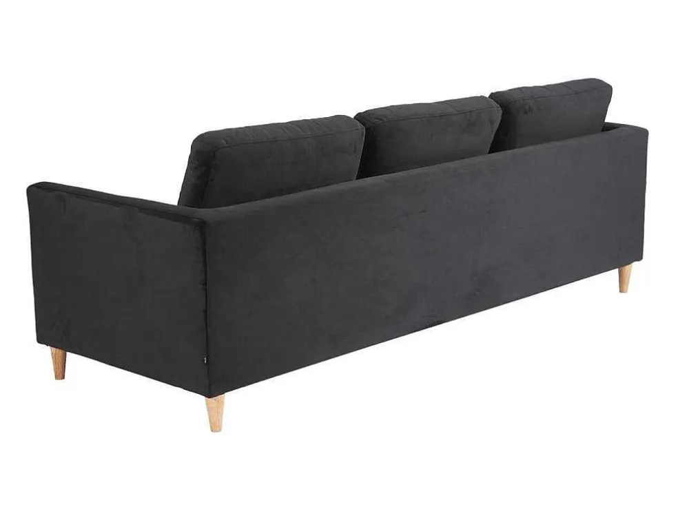 Marino Bank 3 Persoons Velours Zwart.