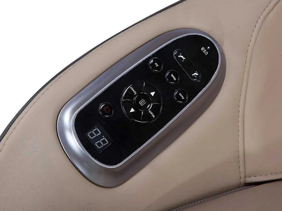 Massagestoel Kasou Van Kunstleer Met Led-Verlichting - Met Bluetooth - Beige