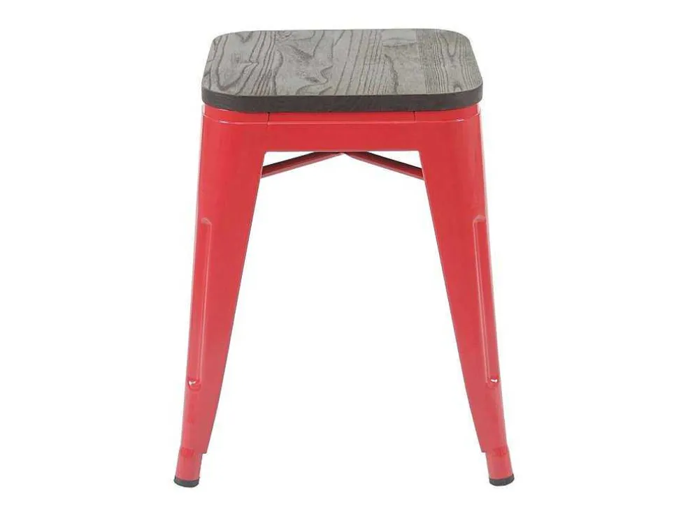 Mcw-A73 Kruk (Set Van 2) Houten Zitting, Rood