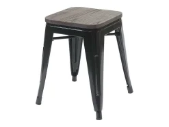 Mcw-A73 Kruk (Set Van 4) Houten Zitting, Zwart