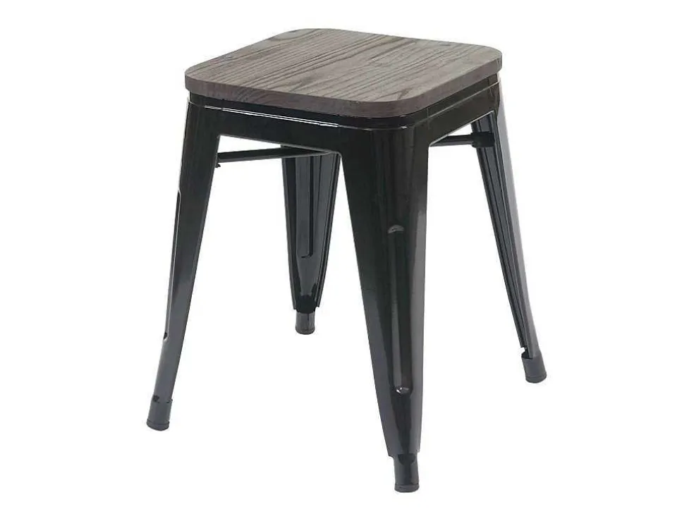 Mcw-A73 Kruk (Set Van 6) Houten Zitting, Zwart