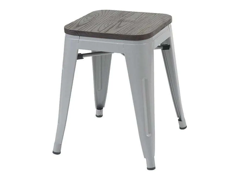 Mcw-A73 Kruk (Set Van 2) Houten Zitting, Grijs