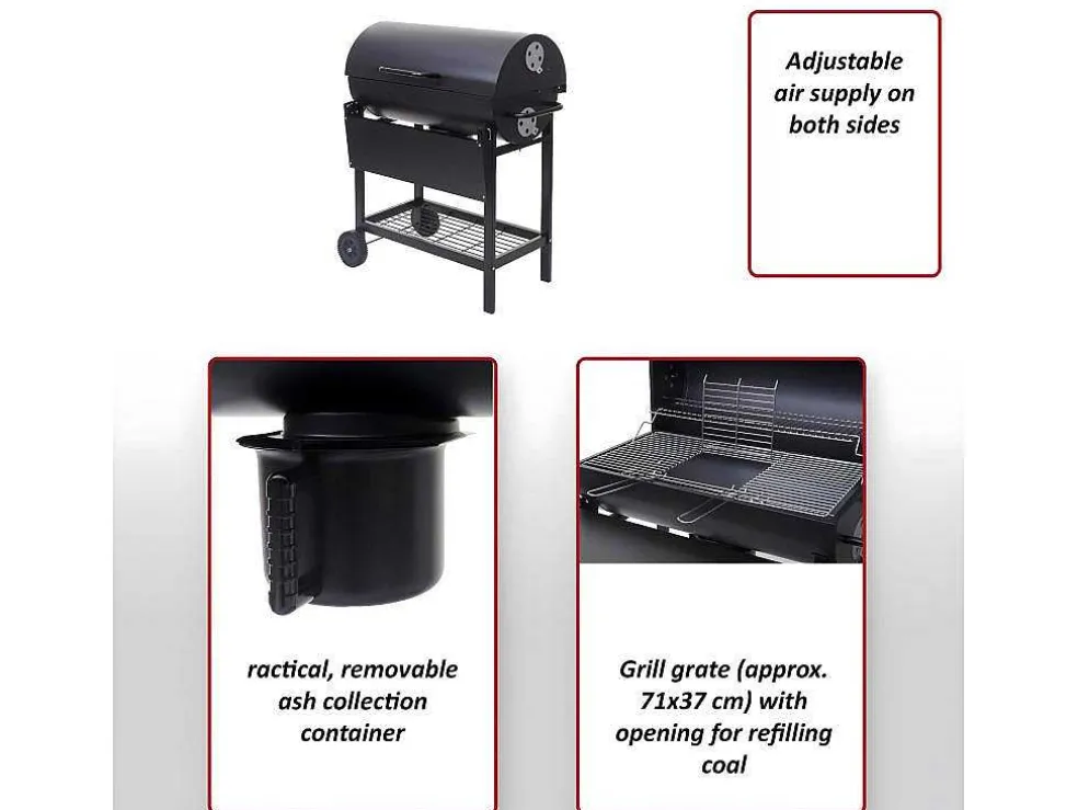 Mcw-F70 Barbecuetrolley Met Deksel En Plank