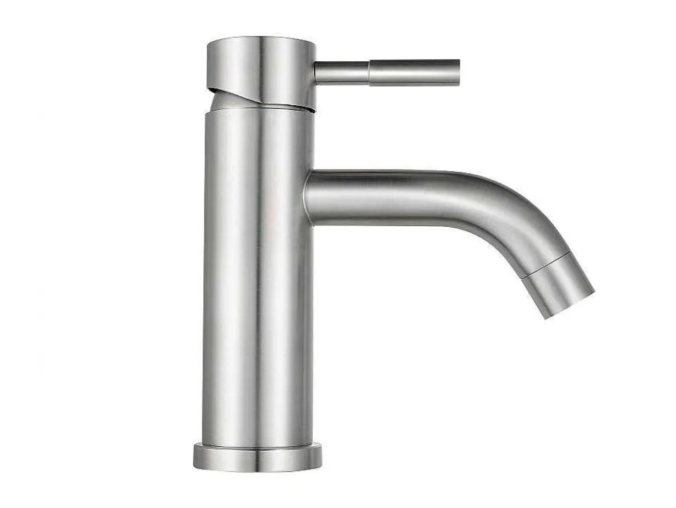 Mechanische Mengkraan Met Ronde Vorm Van Roestvrij Staal - Geborsteld Nikkel - H17 Cm - Salavan