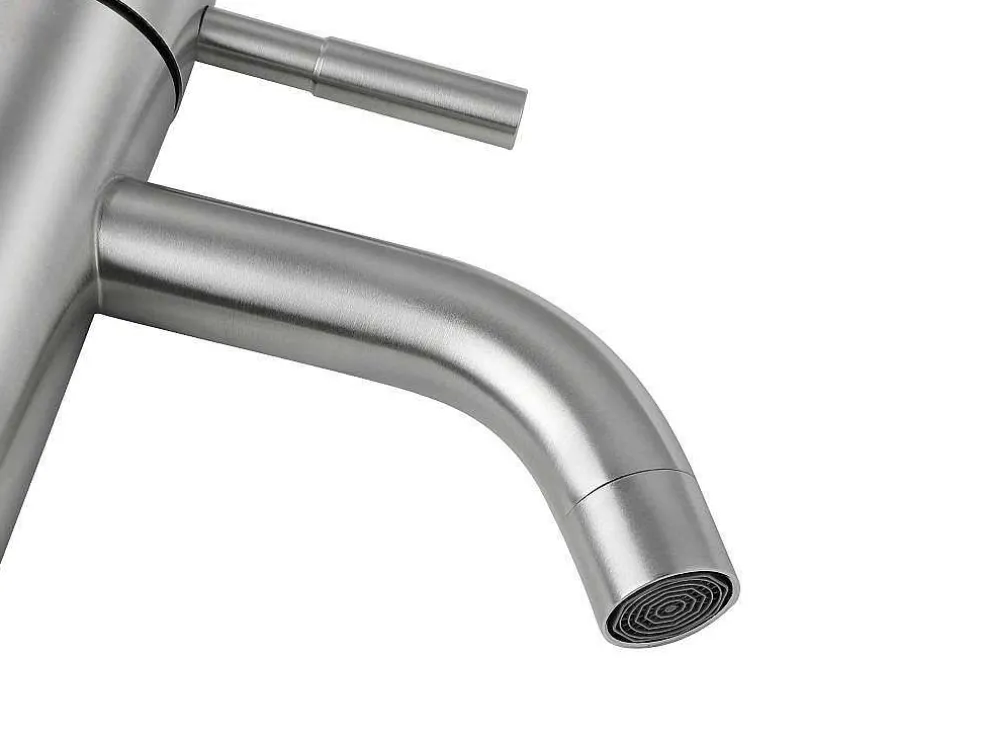 Mechanische Mengkraan Met Ronde Vorm Van Roestvrij Staal - Geborsteld Nikkel - H17 Cm - Salavan