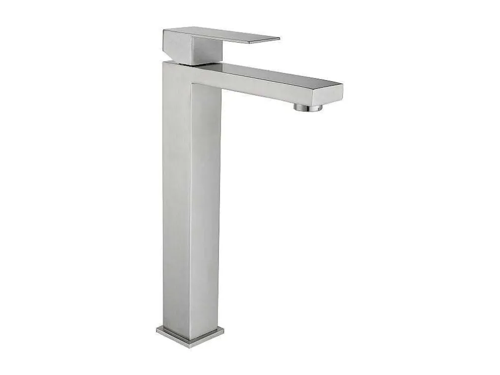 Mechanische Mengkraan Met Vierkante Vorm Van Roestvrij Staal - Geborsteld Nikkel - H31 Cm - Canilas