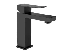 Mechanische Mengkraan Met Vierkante Vorm Van Geborsteld Roestvrij Staal - Mat Zwart, H17,3 Cm - Canilas