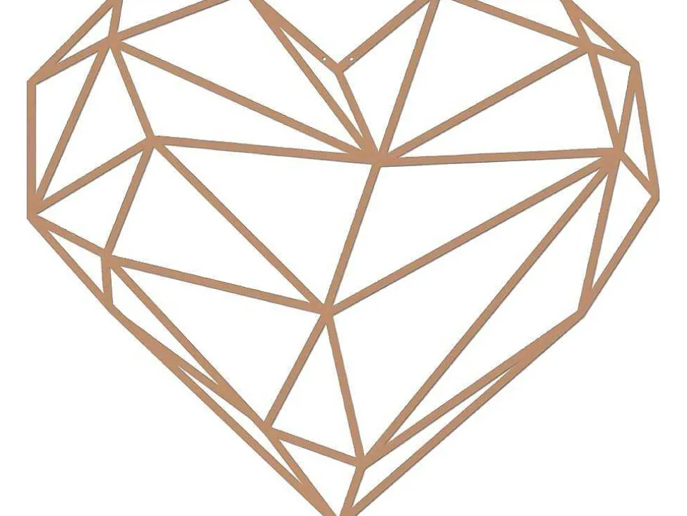 Metalen Decoratie Hart 10, Koper, 47X1,5X40 Cm, Epikasa