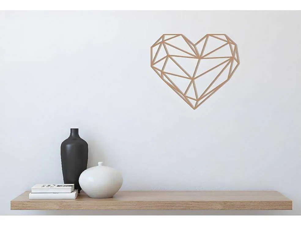 Metalen Decoratie Hart 10, Koper, 47X1,5X40 Cm, Epikasa