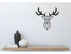 Metalen Decoratie Herten 3, Zwart, 51X1,5X51 Cm, Epikasa